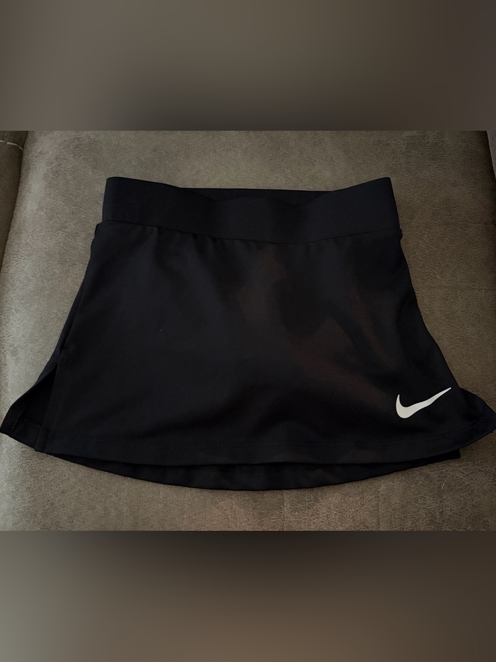 Nike Black Dri-FIT Youth Athletic Skort with White Swoosh